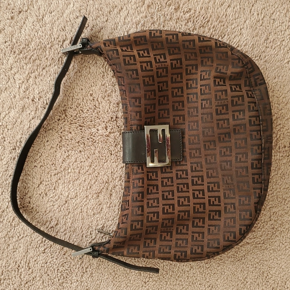 Authentic Fendi Zucchino Shoulder Bag